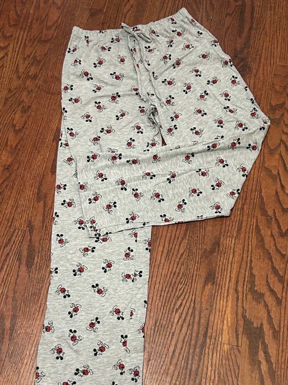 Disney Gray Mickey Mouse Pajama Bottoms with Red Accents size Medium